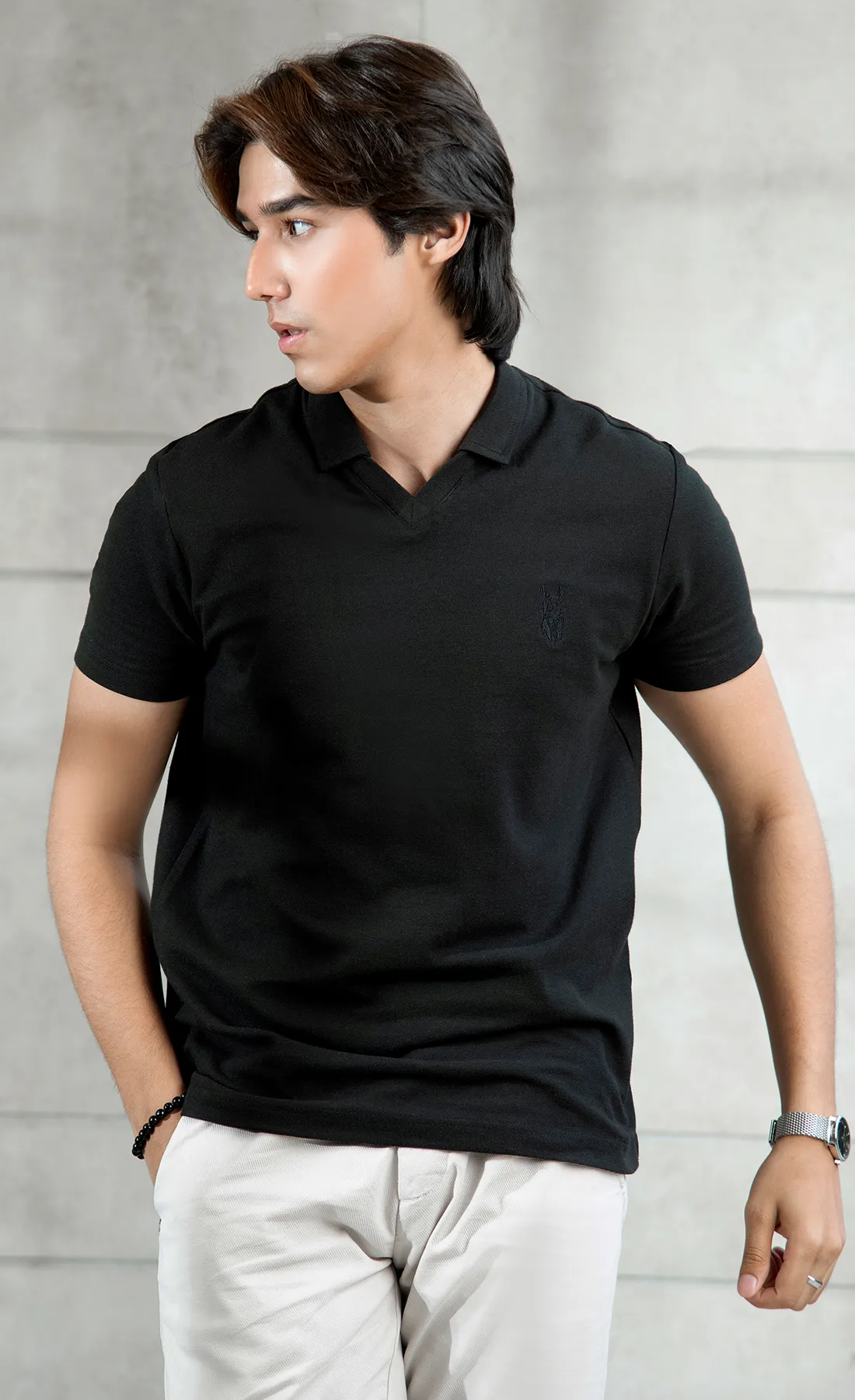 Streetela Black Polo (V-Neck)