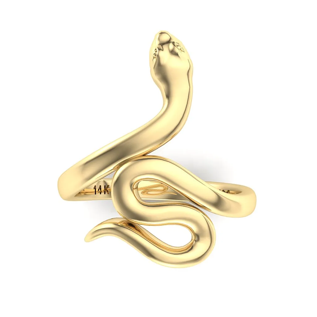 Stylish BFF Snake Ring 14K or 18K Gold NIJ001