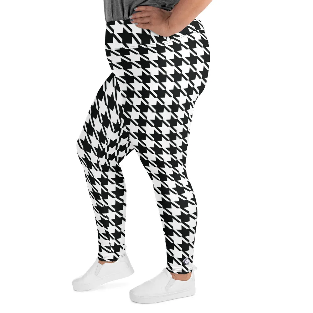 Tailored Fit: Houndstooth Workout Leggings for Plus Size Women