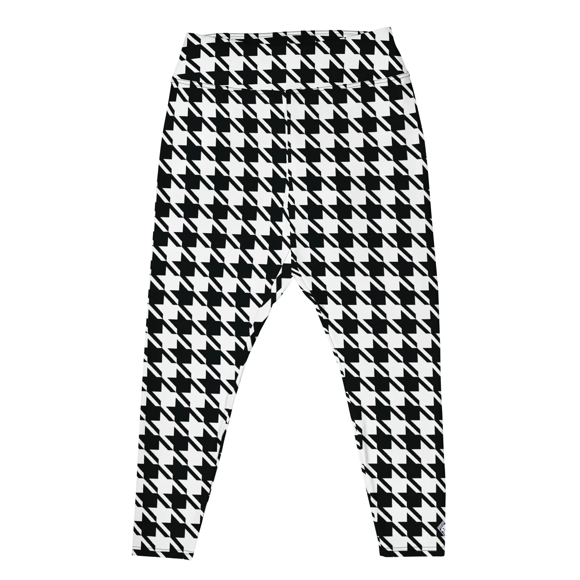 Tailored Fit: Houndstooth Workout Leggings for Plus Size Women