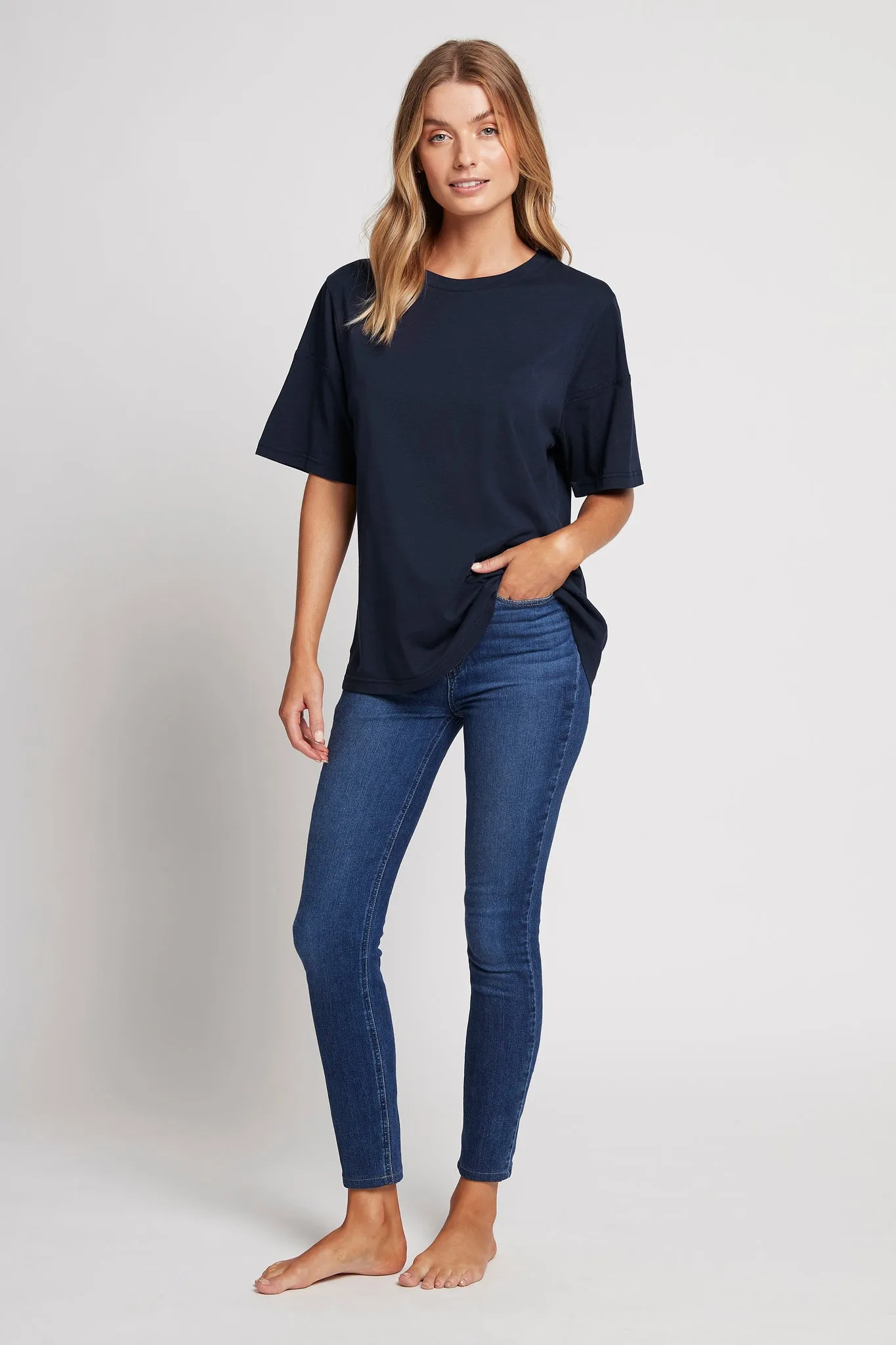 Tencel™ Oversized T-Shirt - Navy