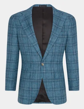 Textured Light Blue Notch Jacket