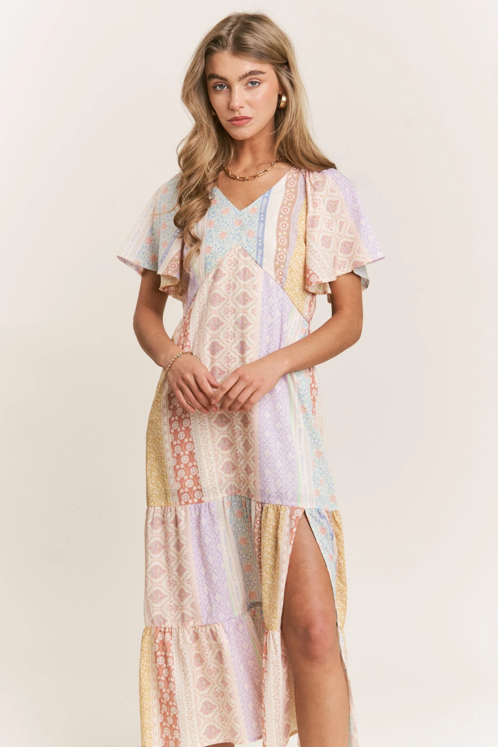 The Candace Pastel Patchwork Dress