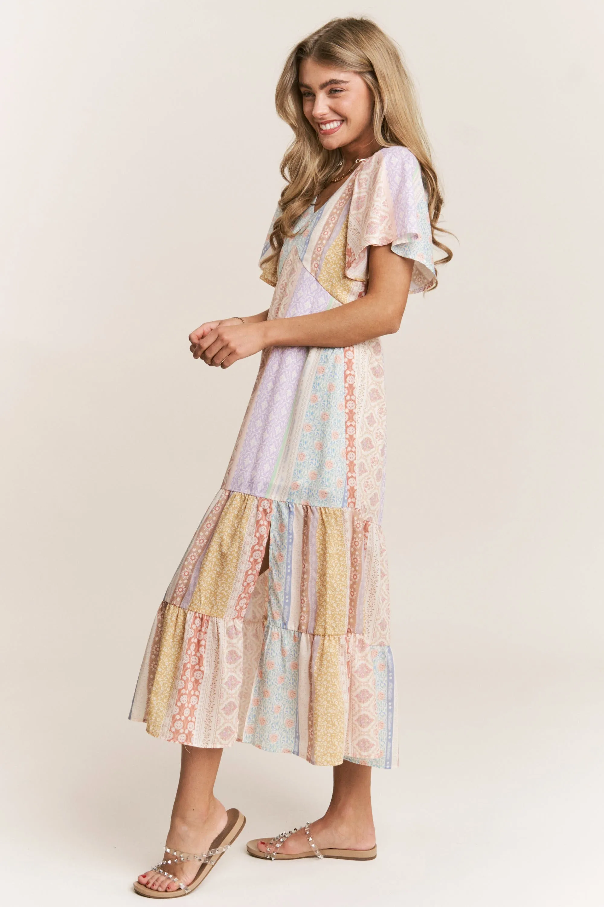 The Candace Pastel Patchwork Dress