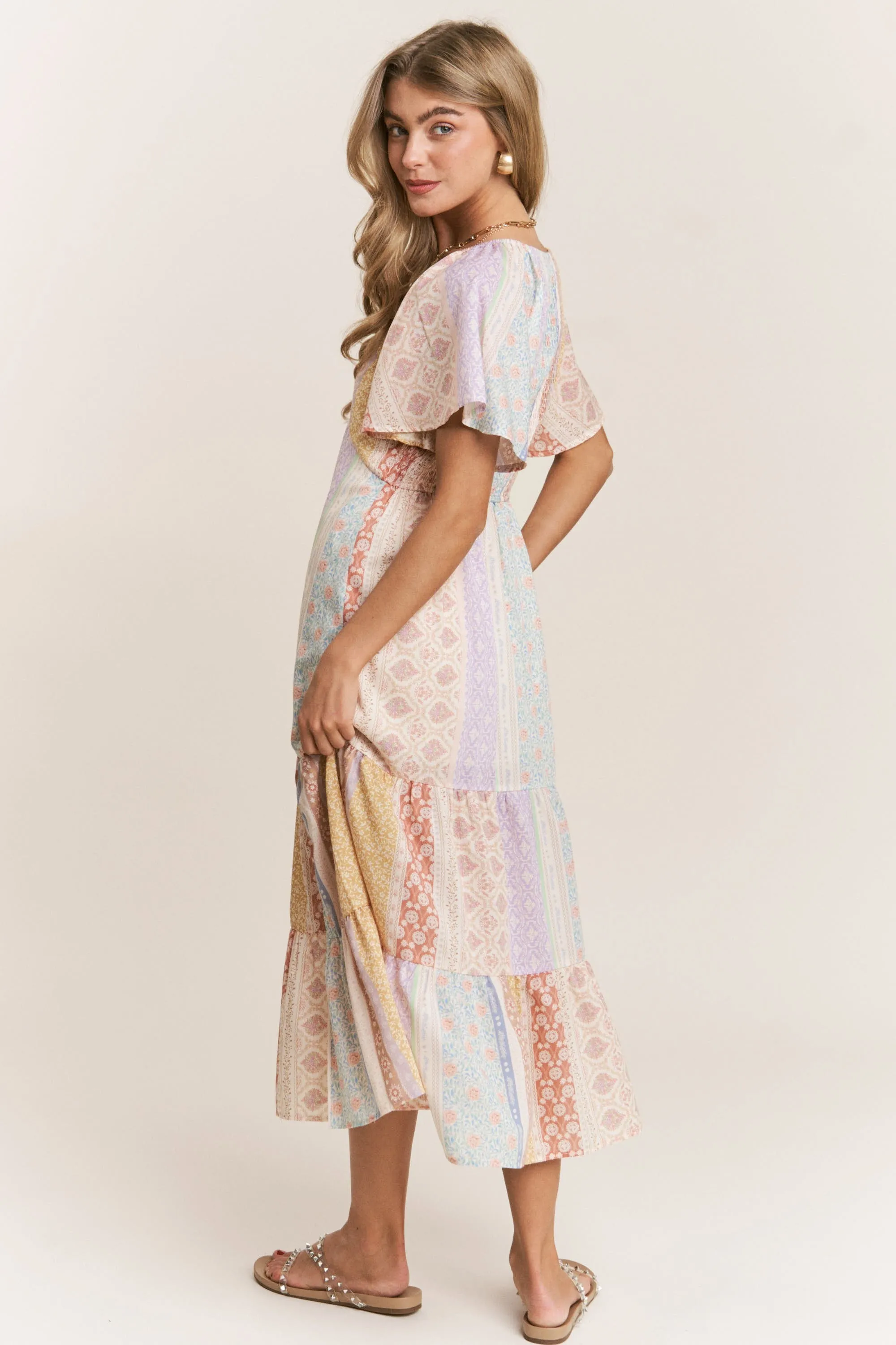 The Candace Pastel Patchwork Dress