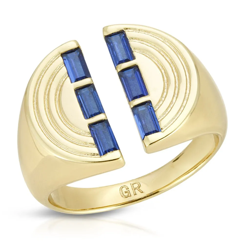 The Edge Signet Ring- Sapphire