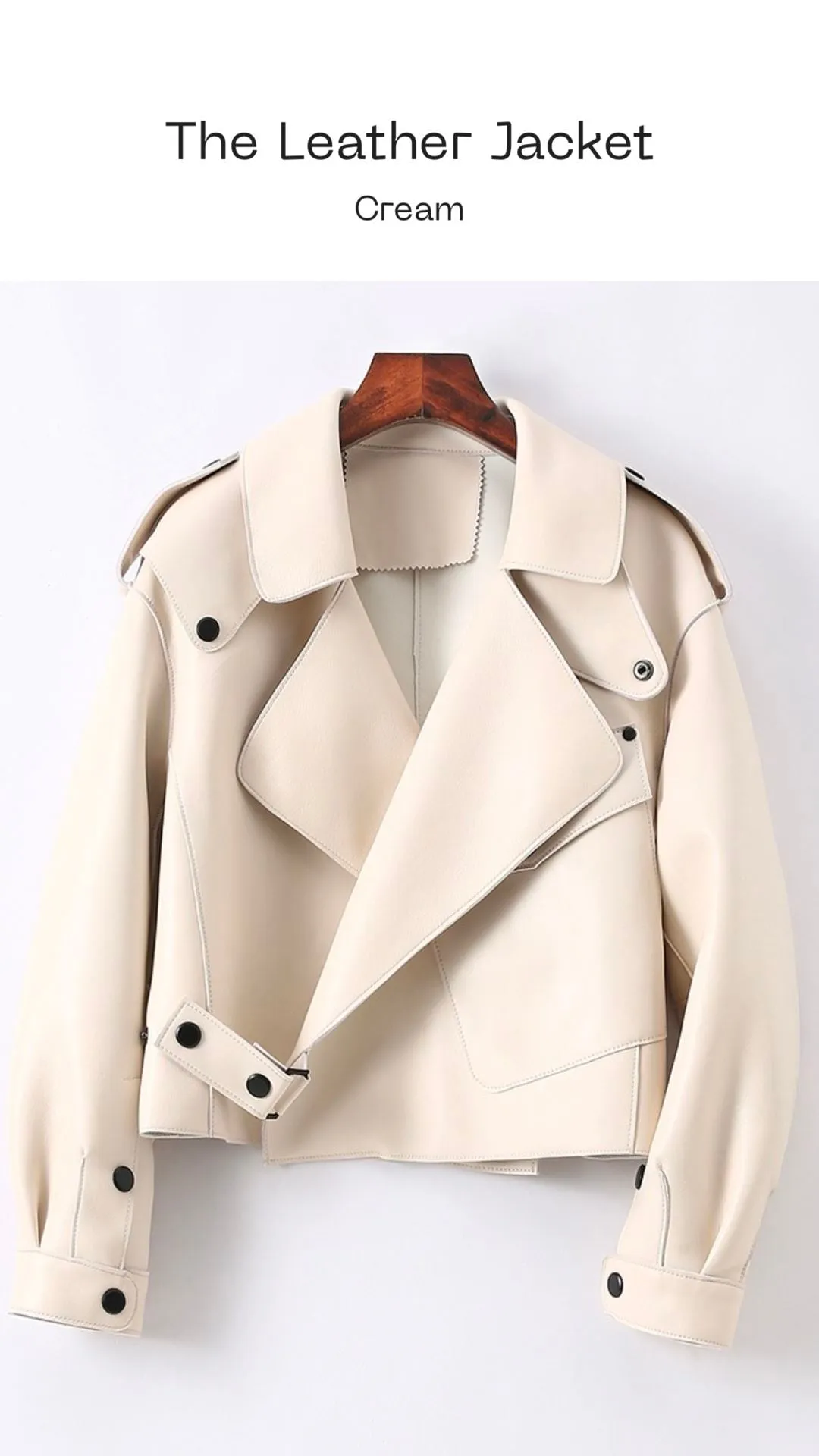 THE LEATHER JACKET - CREAM