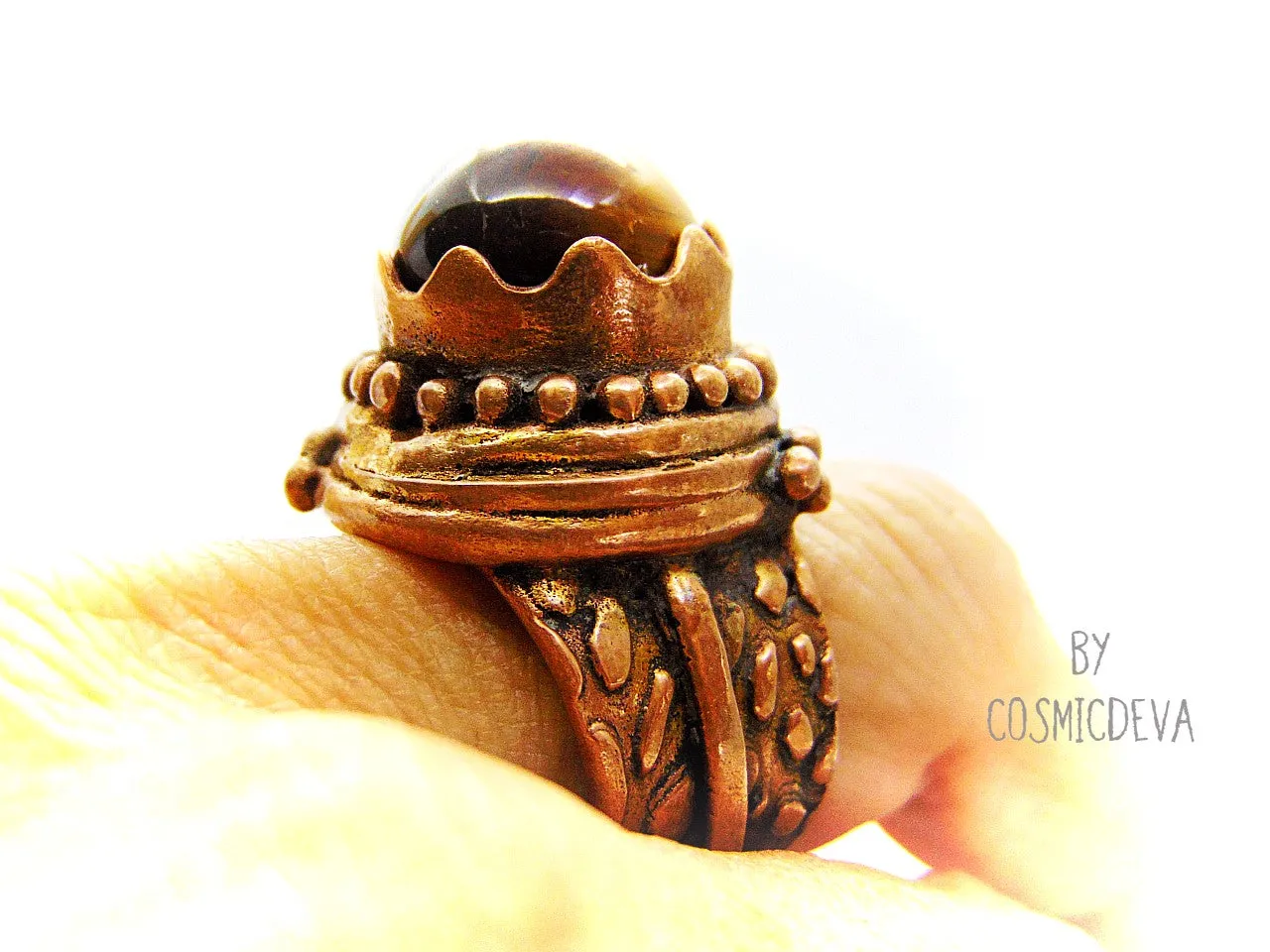 Tigers Eye Gemstone Statement Protection US Size 6.75 -7 Ring