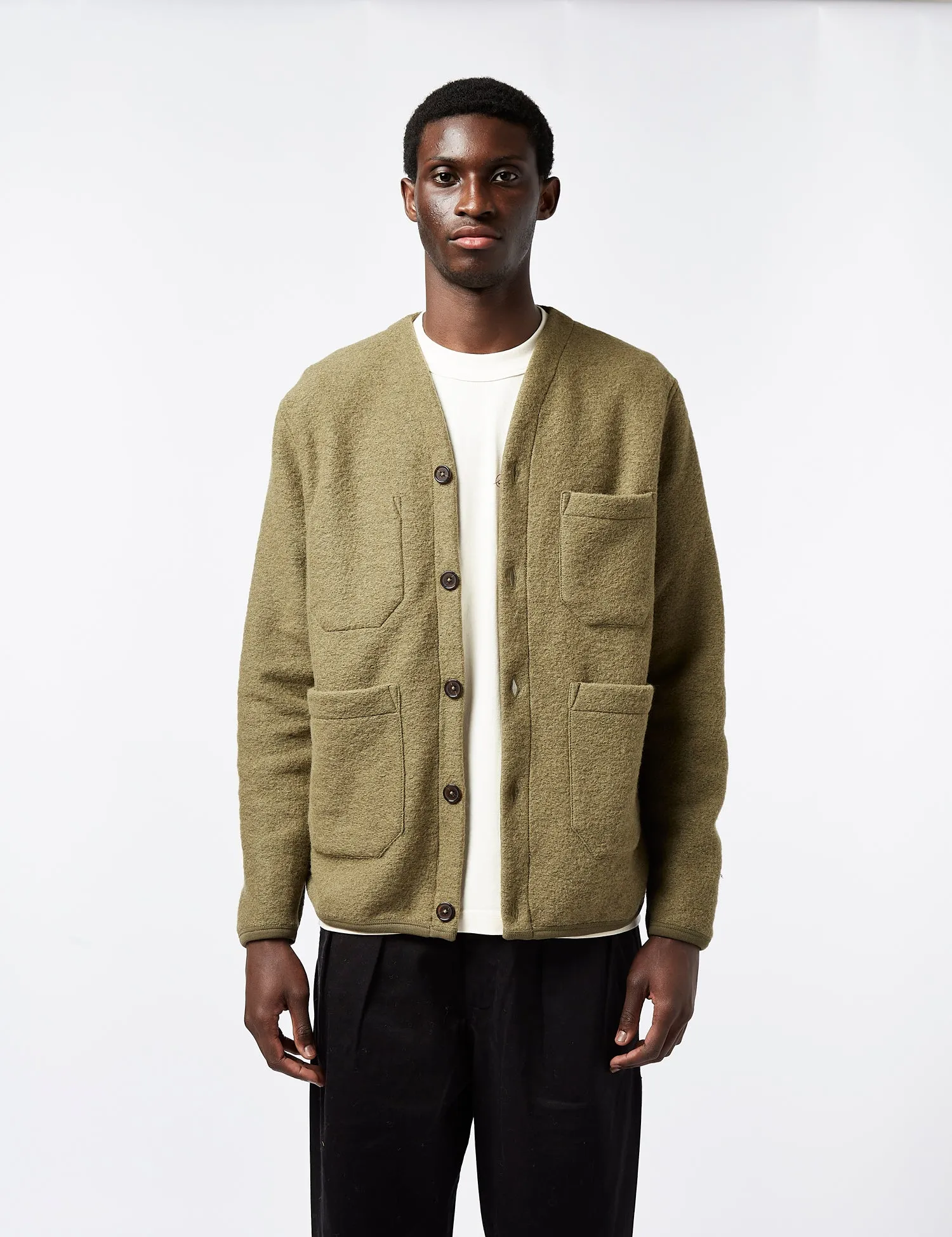 Universal Works Cardigan (Wool) - Lovat Green