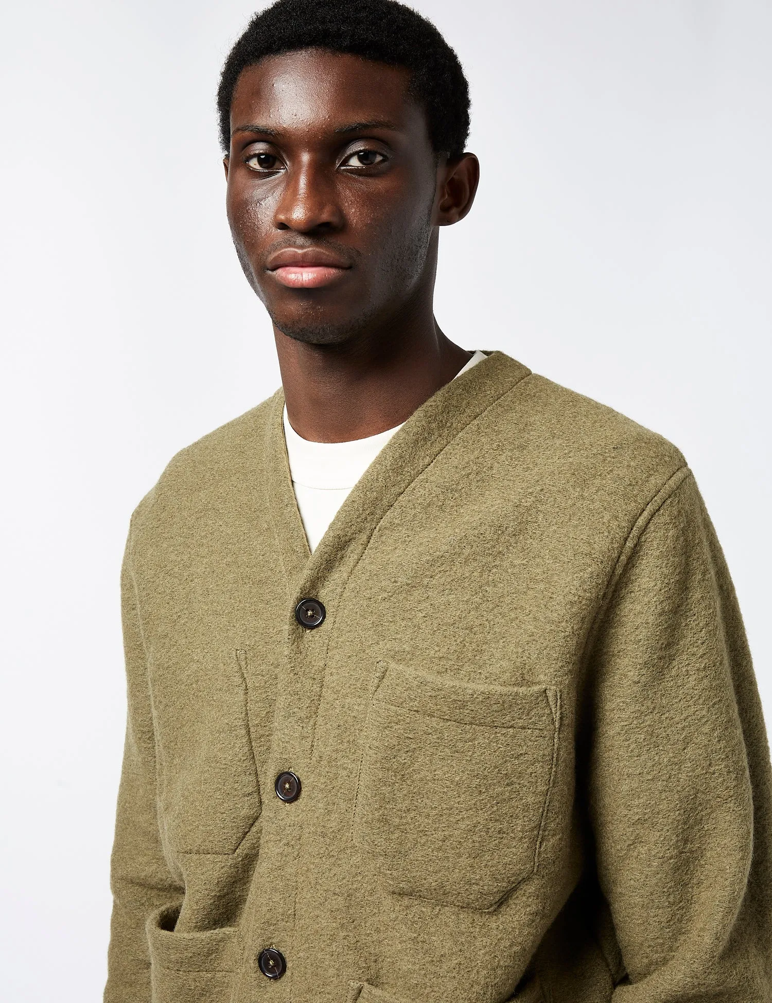 Universal Works Cardigan (Wool) - Lovat Green