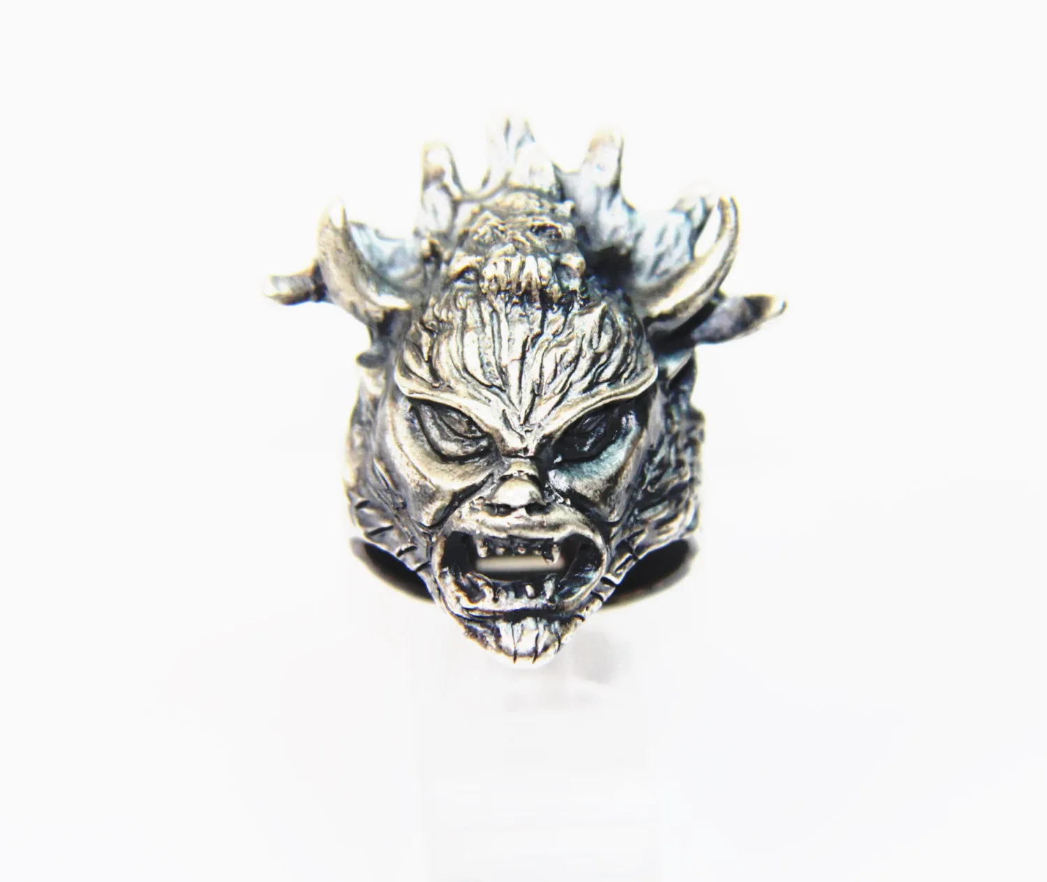 Until Death, Inc. "Jersey Devil" Huge .925 Sterling Silver Biker Skull Ring.-UDINC0075