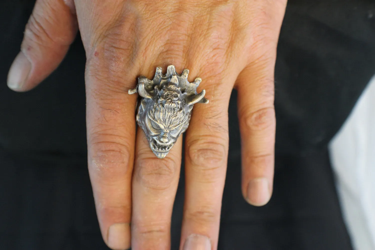 Until Death, Inc. "Jersey Devil" Huge .925 Sterling Silver Biker Skull Ring.-UDINC0075