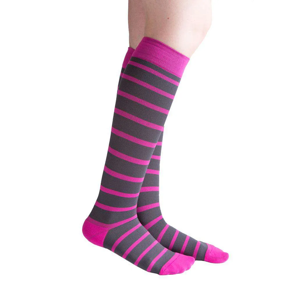 VenaCouture Women's Bold Candy Striped Compression Socks