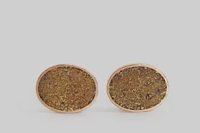 Victorian Webbed Gold-in-Quartz Cufflinks