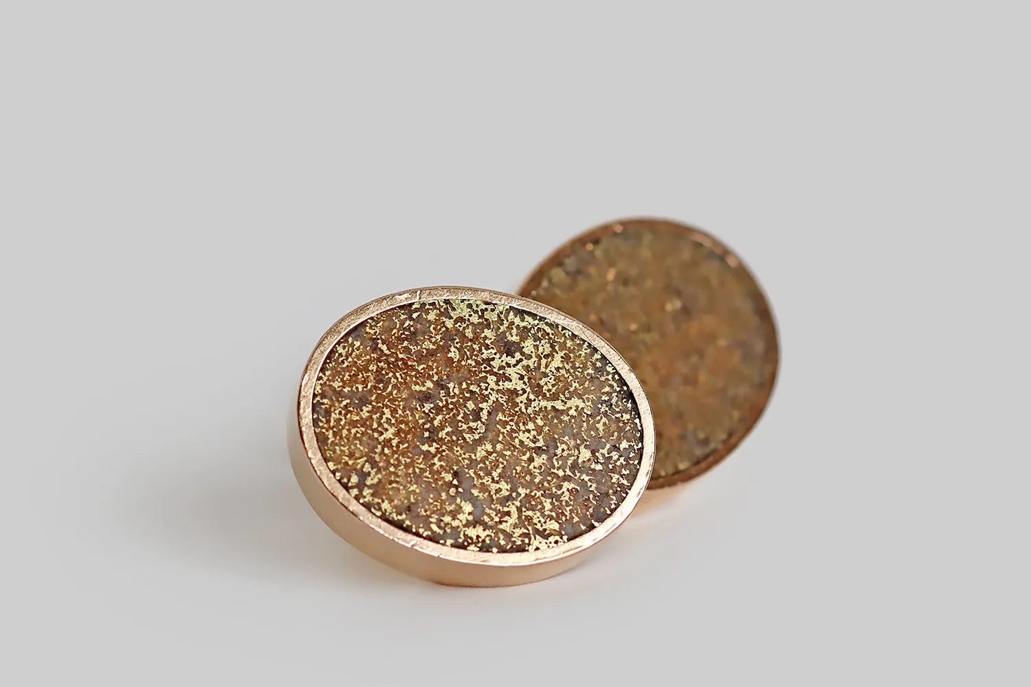 Victorian Webbed Gold-in-Quartz Cufflinks