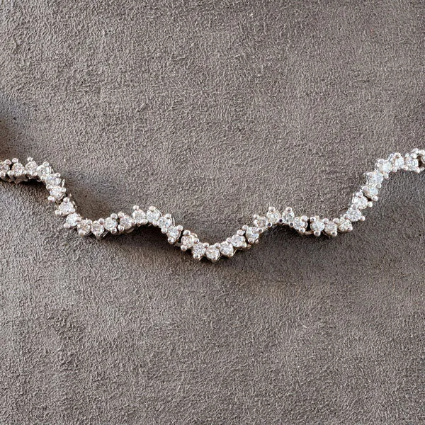 Vintage Diamond Wavy Necklace