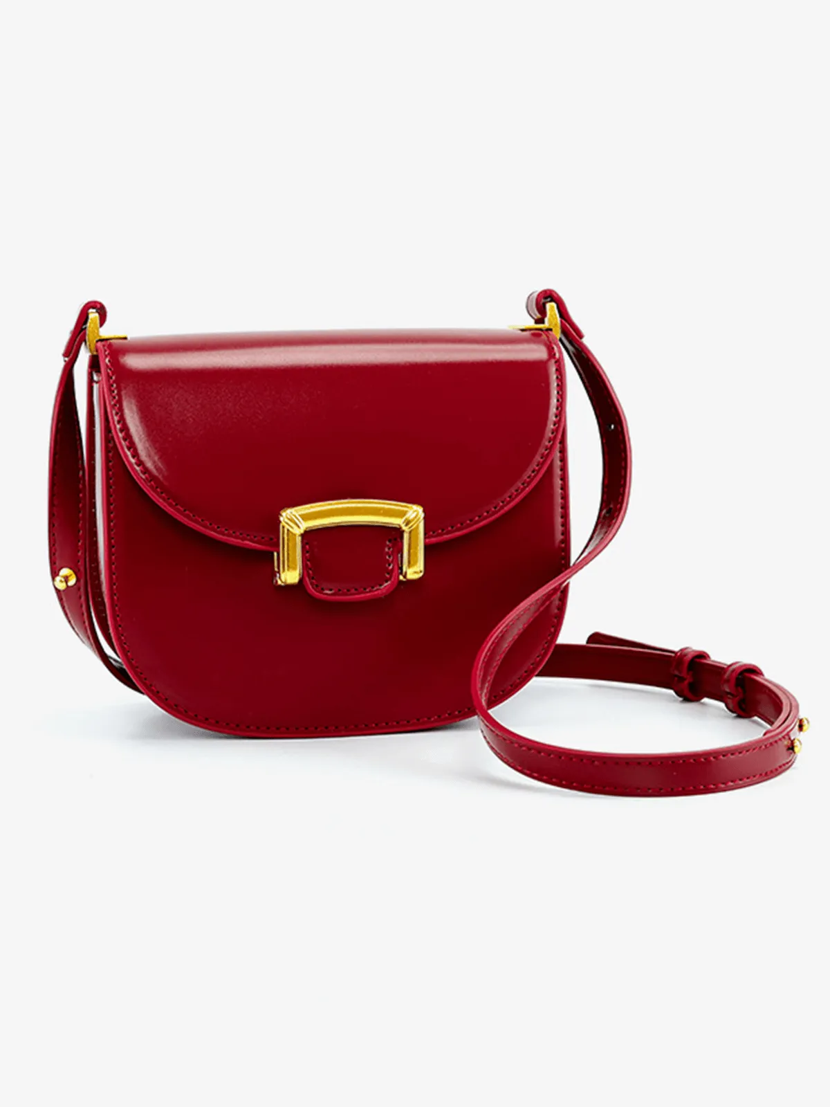 Vintage PU Leather Saddle Bag