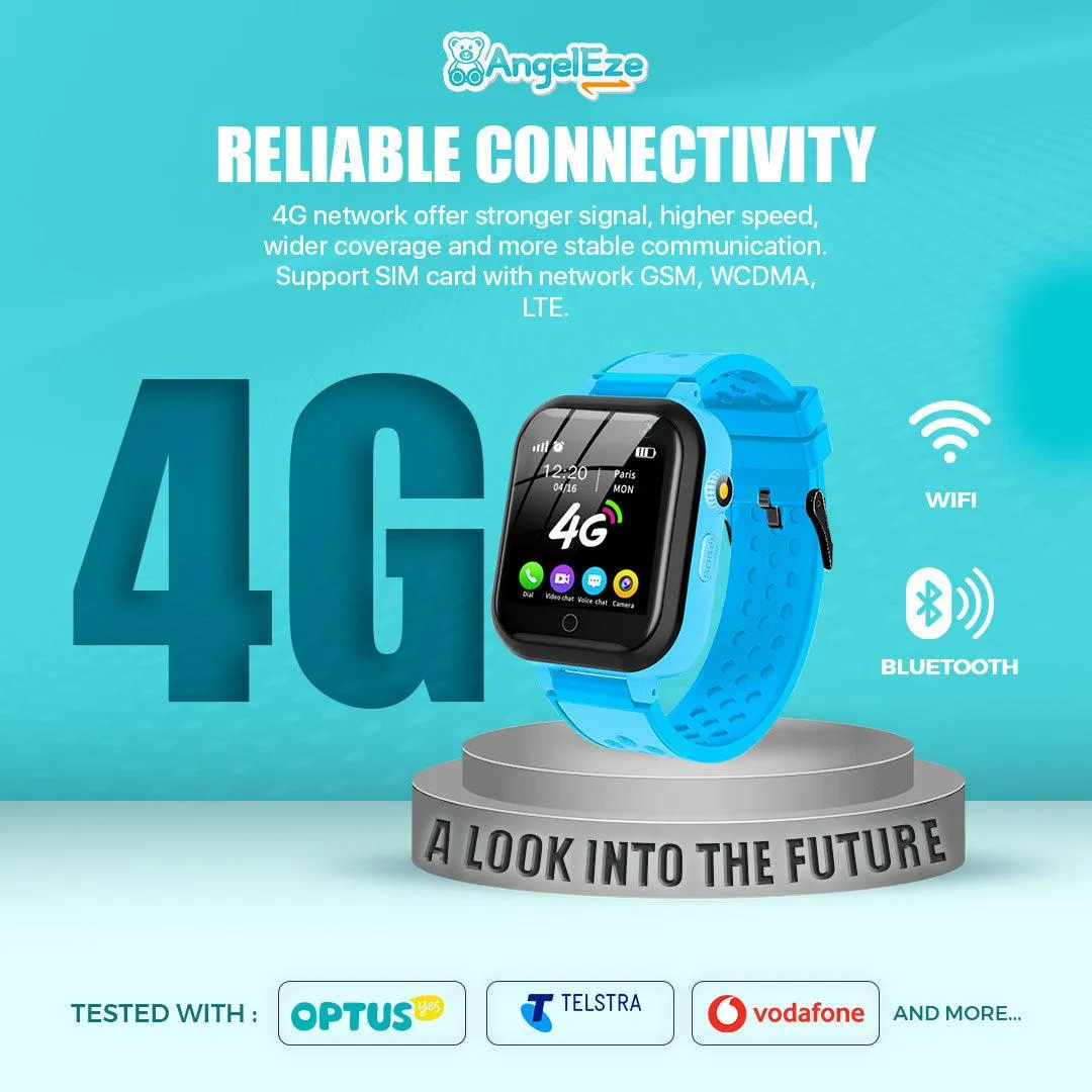 Voyager - Kids 4G LTE Android Smart Watch - 512 RAM   4GB ROM, SMS, Wifi, GPS Tracking and Video Calling - IP67 Water Resistant