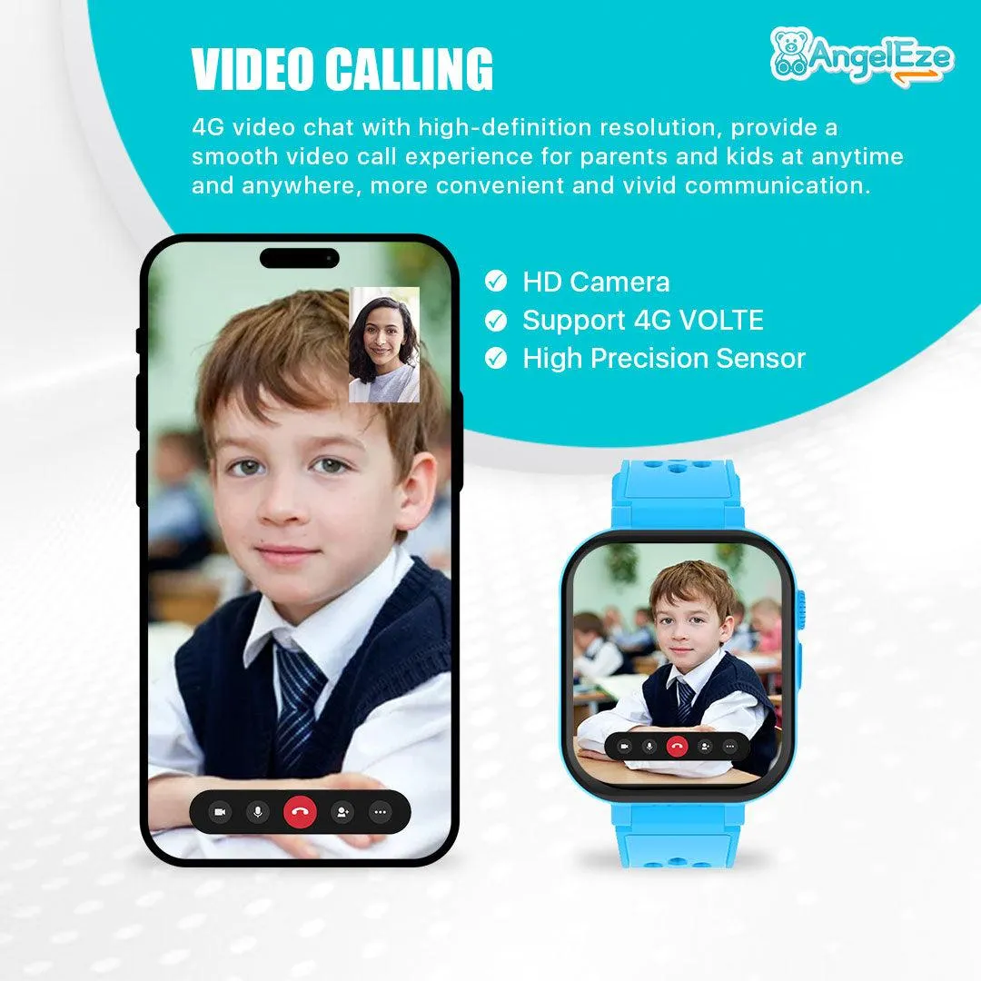 Voyager - Kids 4G LTE Android Smart Watch - 512 RAM   4GB ROM, SMS, Wifi, GPS Tracking and Video Calling - IP67 Water Resistant