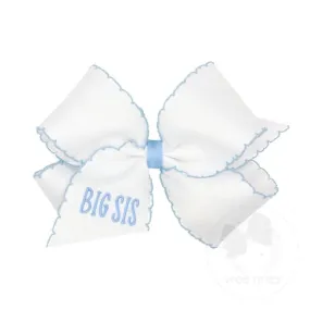 Wee Ones Bows - King - Blue Embroidered Big Sis