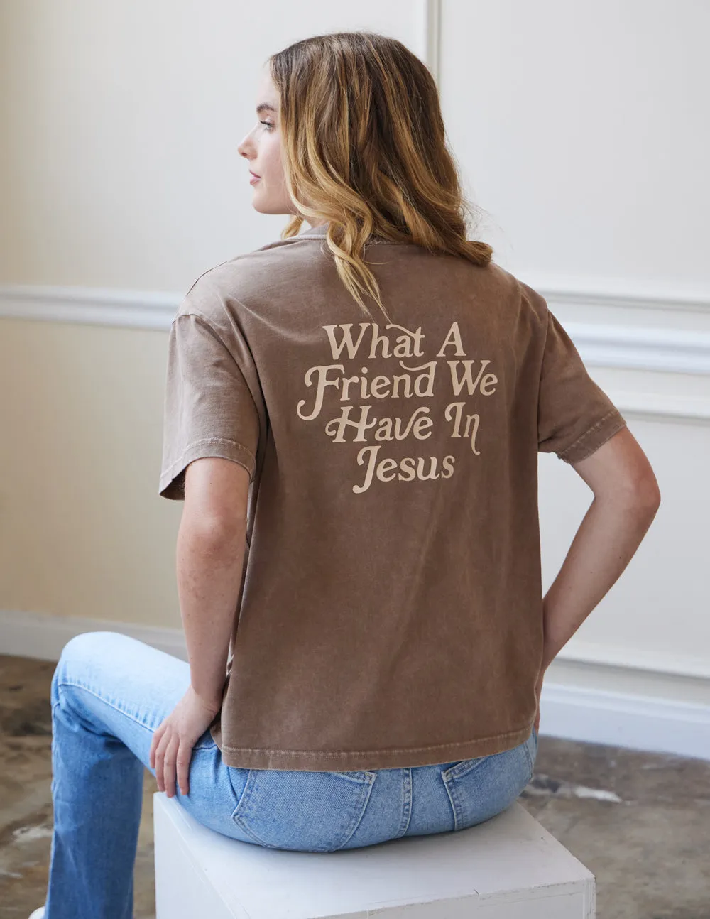 What a Friend in Jesus Brown Unisex Tee