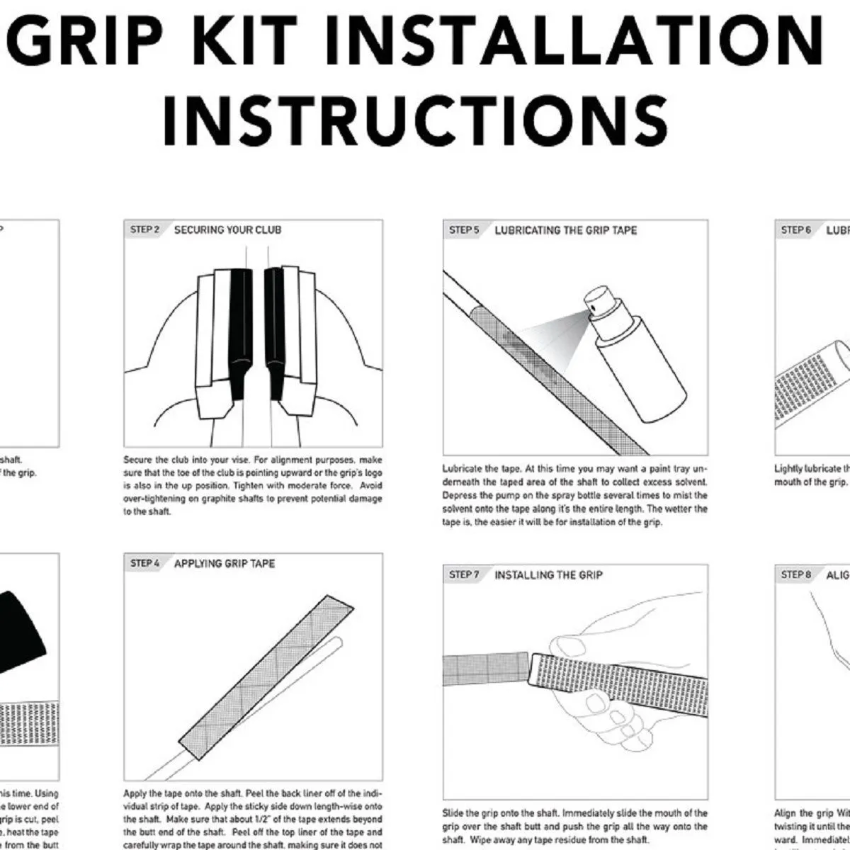 Winn Dri-Tac - 13 piece Golf Grip Kit (with tape, solvent, vise clamp) - GRAY