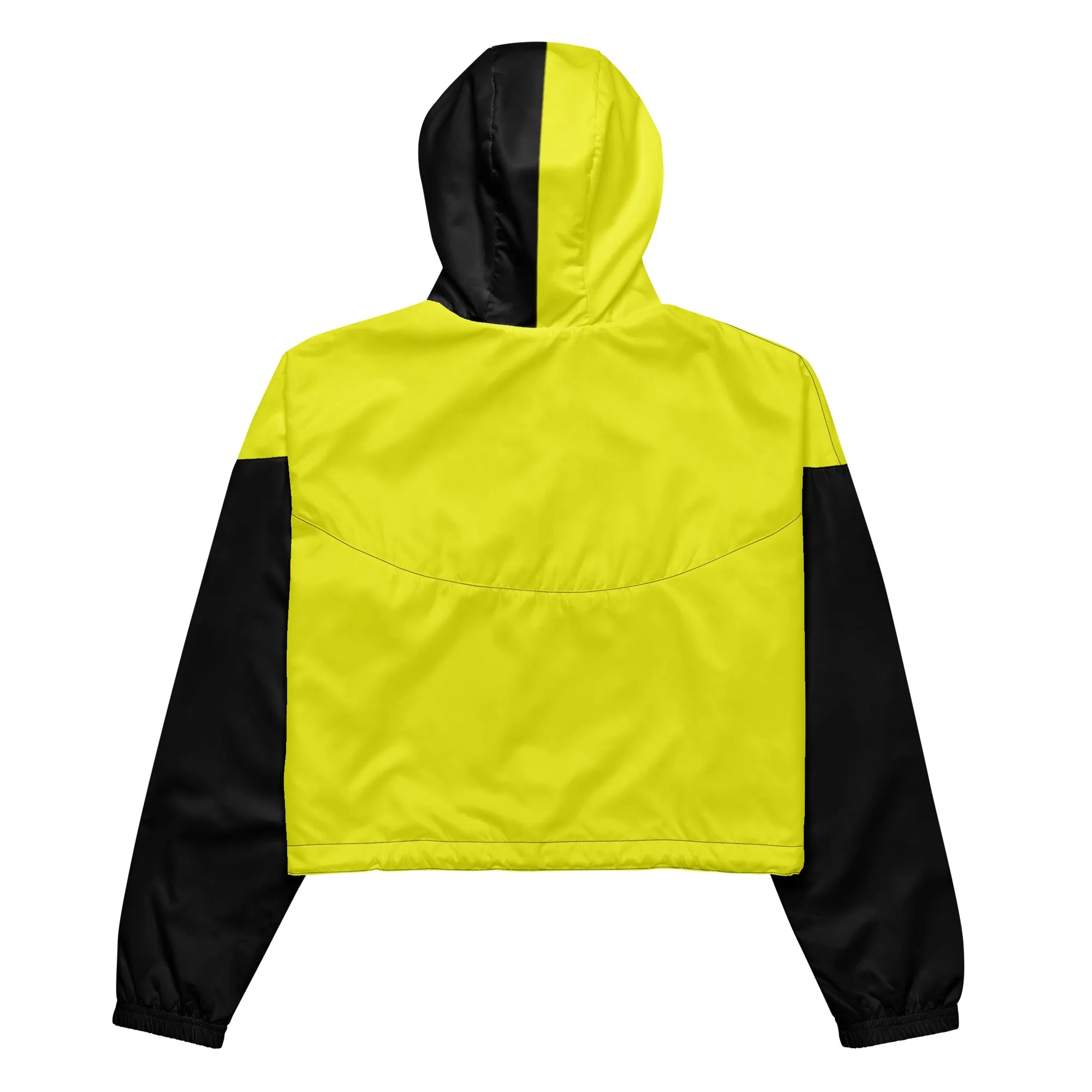 Women’s cropped windbreaker Neon Yellow and Black