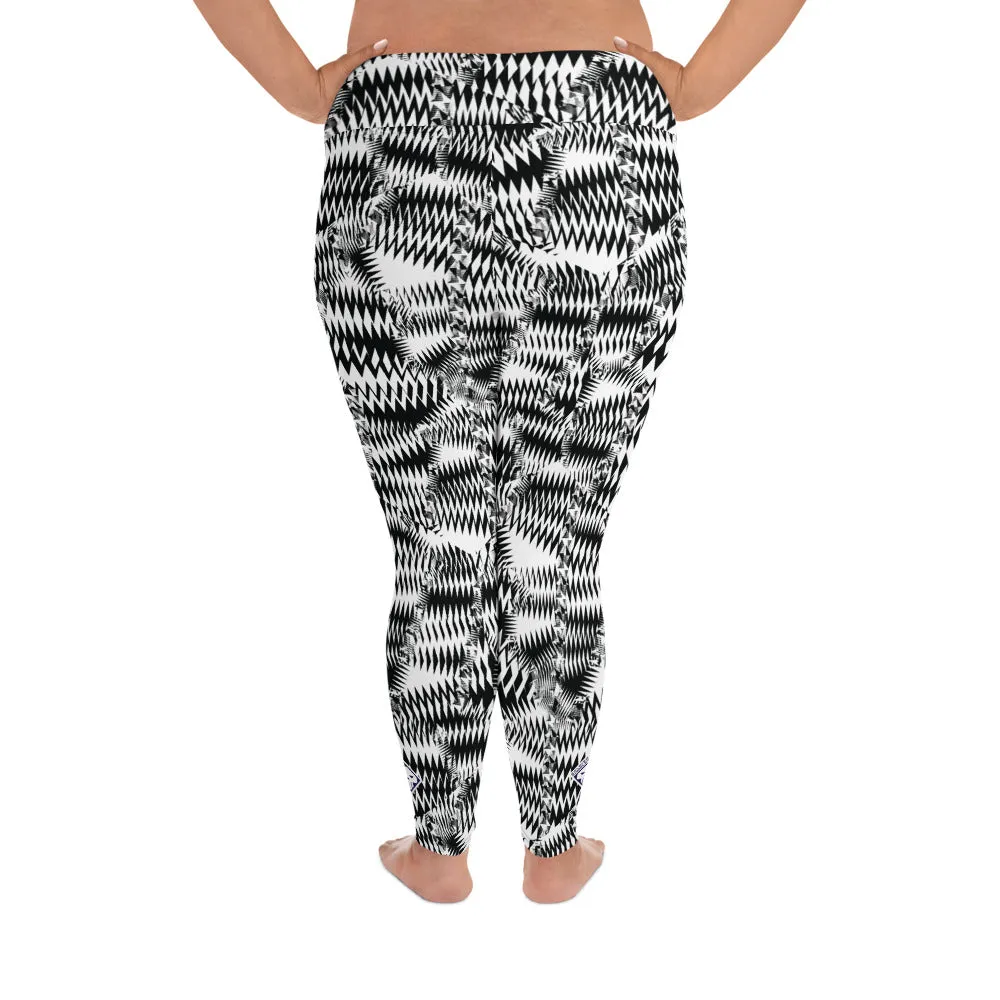 Women's High Waist Plus Size Razzle Dazzle Camouflage Tights