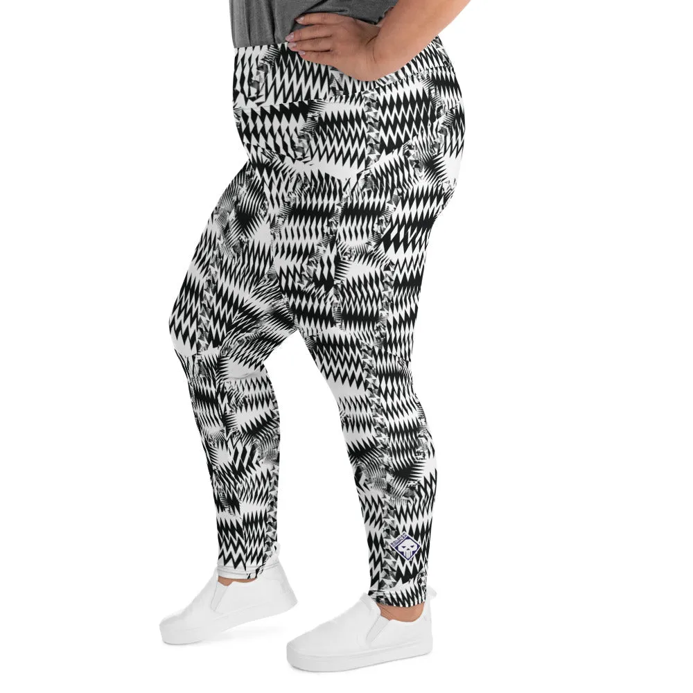 Women's High Waist Plus Size Razzle Dazzle Camouflage Tights