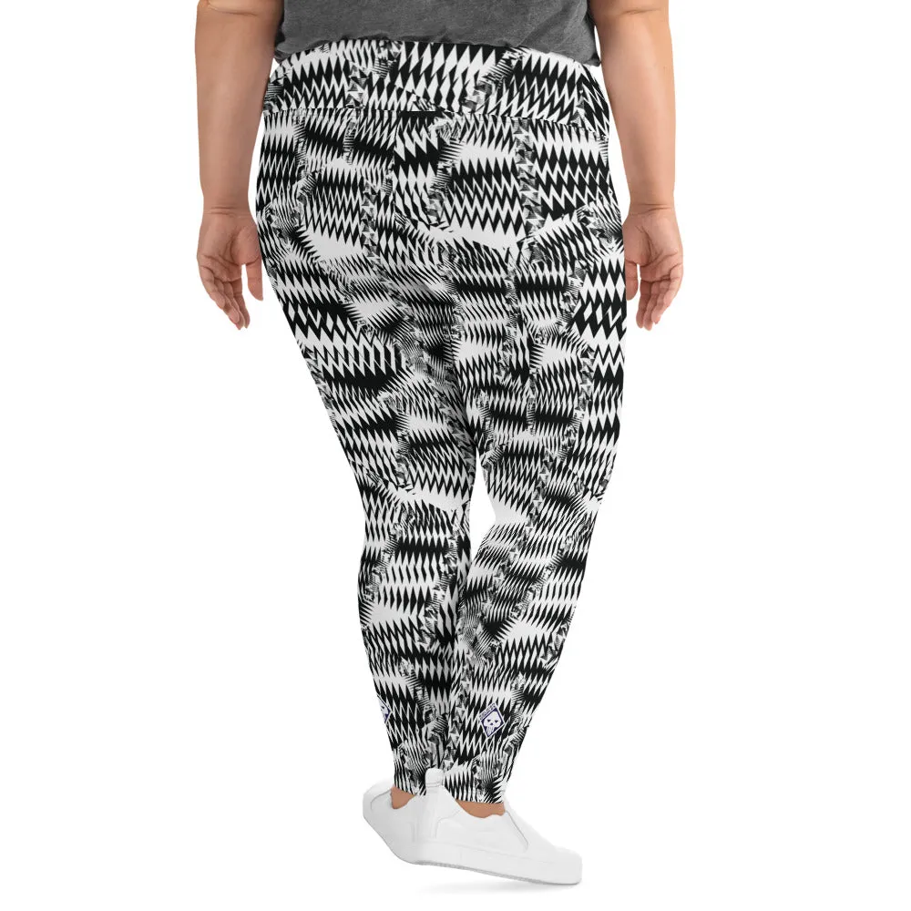 Women's High Waist Plus Size Razzle Dazzle Camouflage Tights