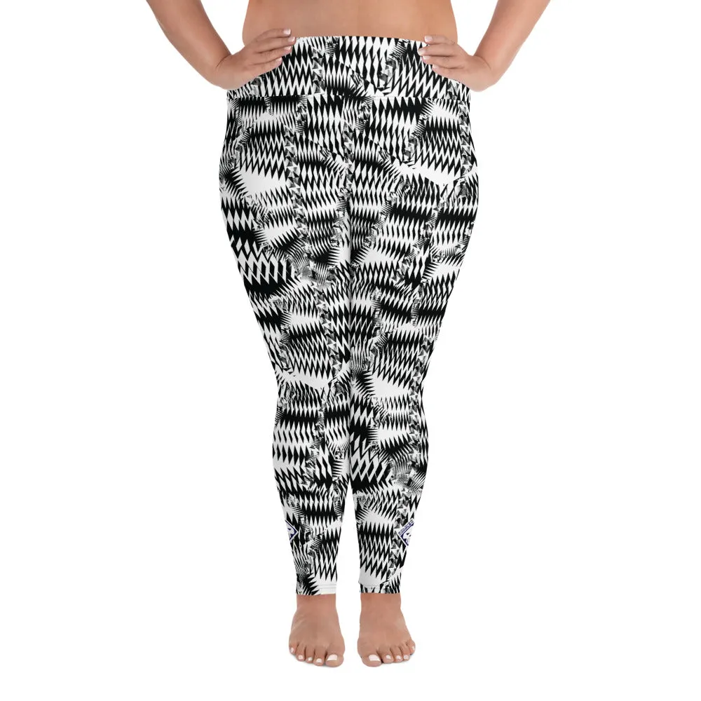 Women's High Waist Plus Size Razzle Dazzle Camouflage Tights