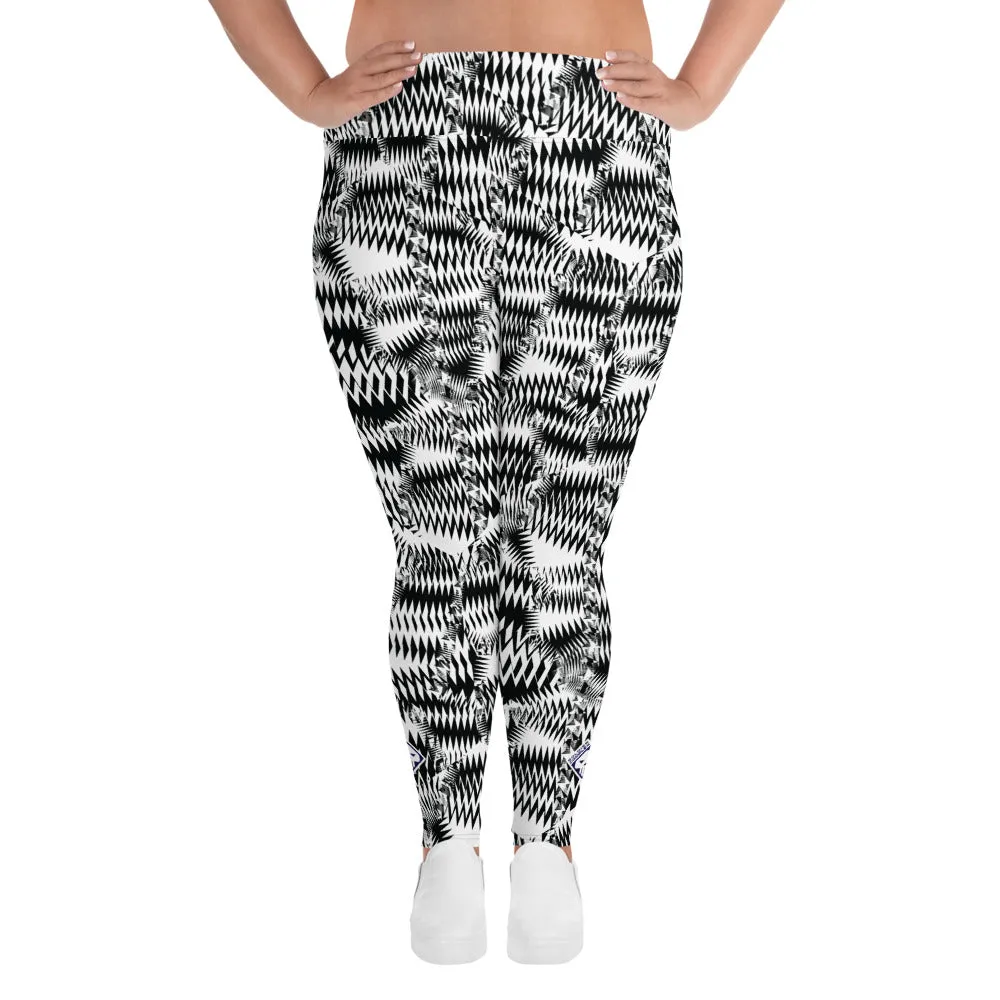 Women's High Waist Plus Size Razzle Dazzle Camouflage Tights