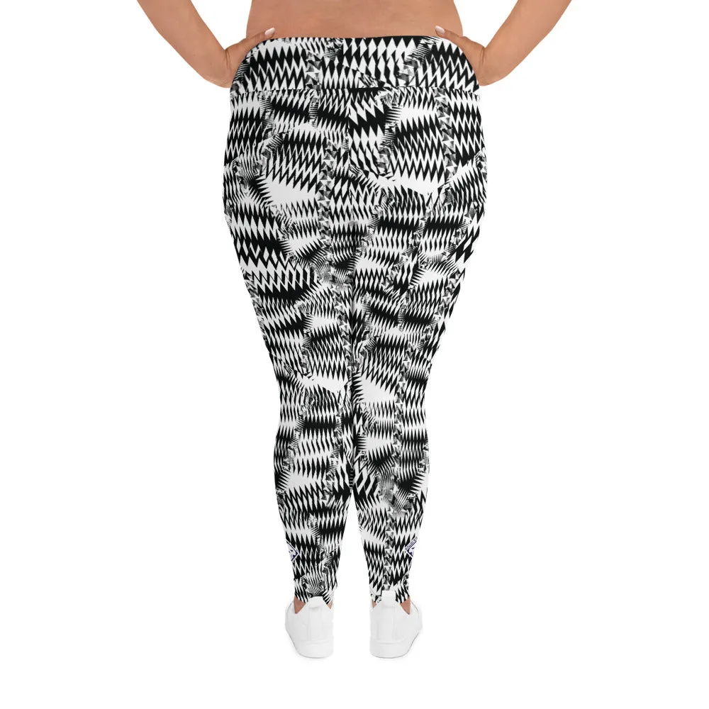 Women's High Waist Plus Size Razzle Dazzle Camouflage Tights