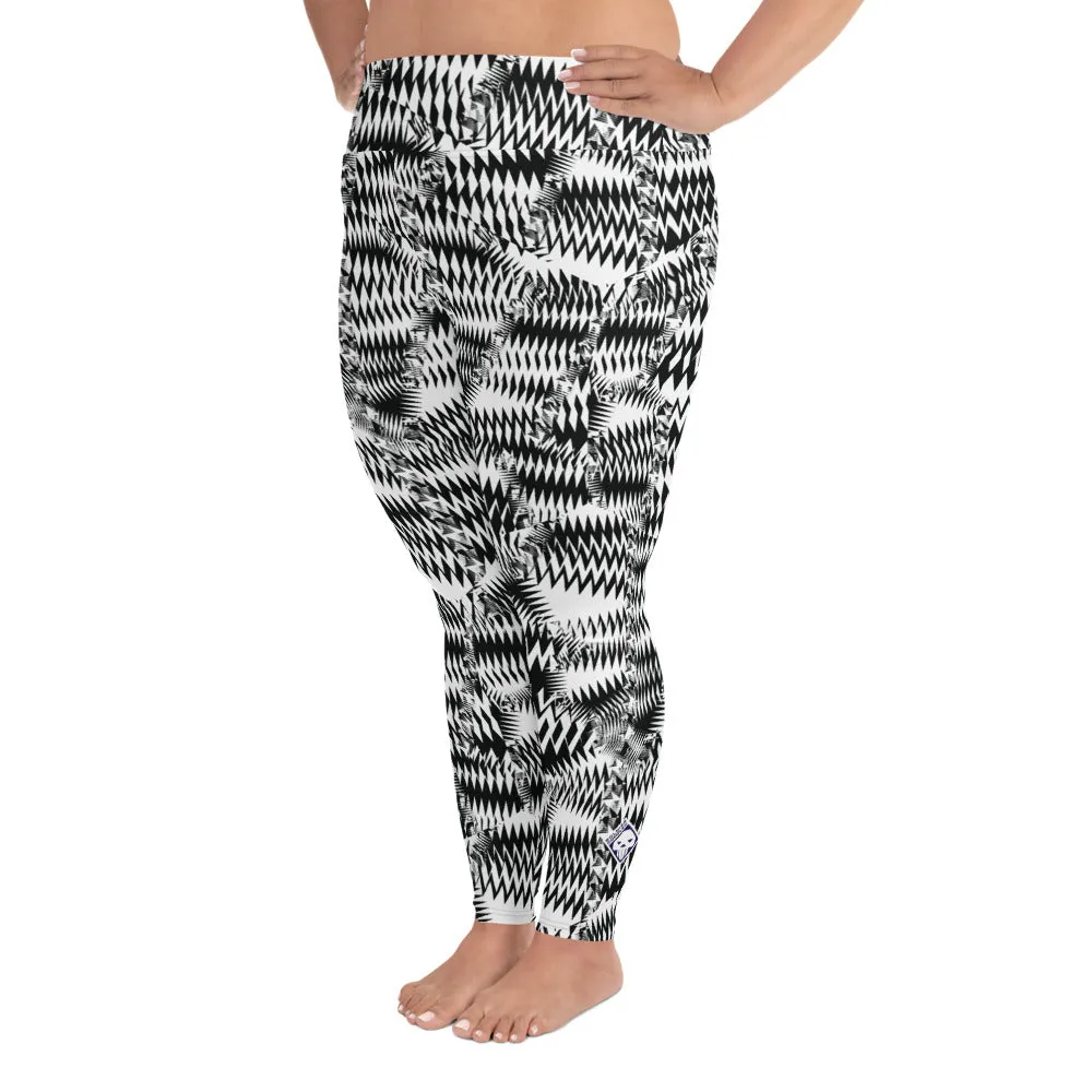 Women's High Waist Plus Size Razzle Dazzle Camouflage Tights