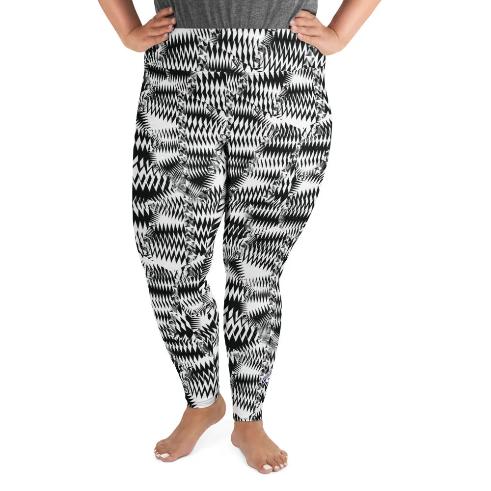 Women's High Waist Plus Size Razzle Dazzle Camouflage Tights