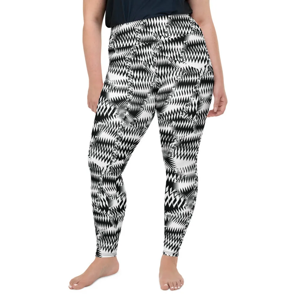 Women's High Waist Plus Size Razzle Dazzle Camouflage Tights