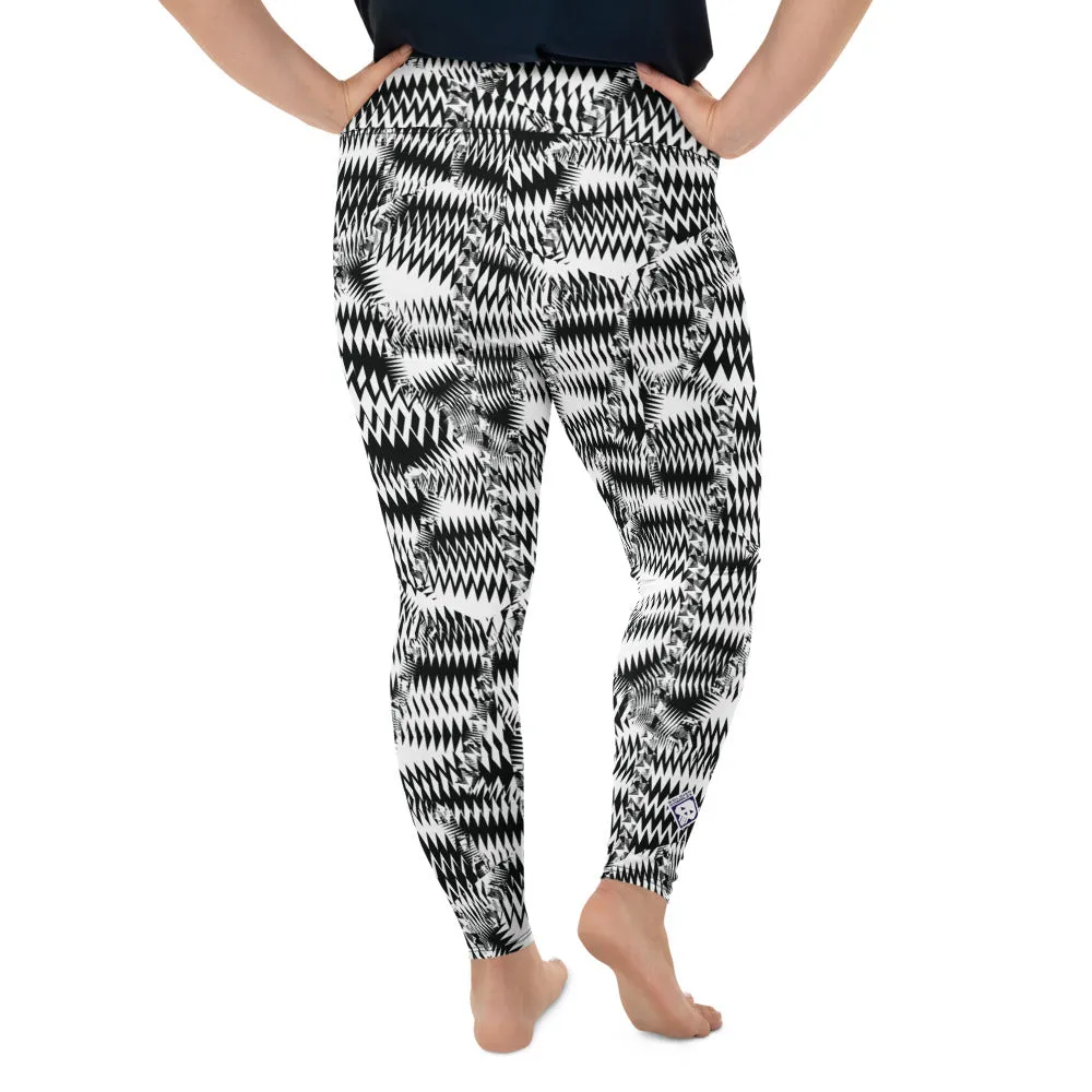 Women's High Waist Plus Size Razzle Dazzle Camouflage Tights