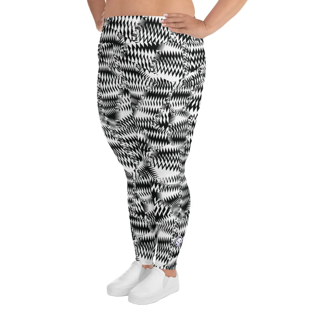 Women's High Waist Plus Size Razzle Dazzle Camouflage Tights