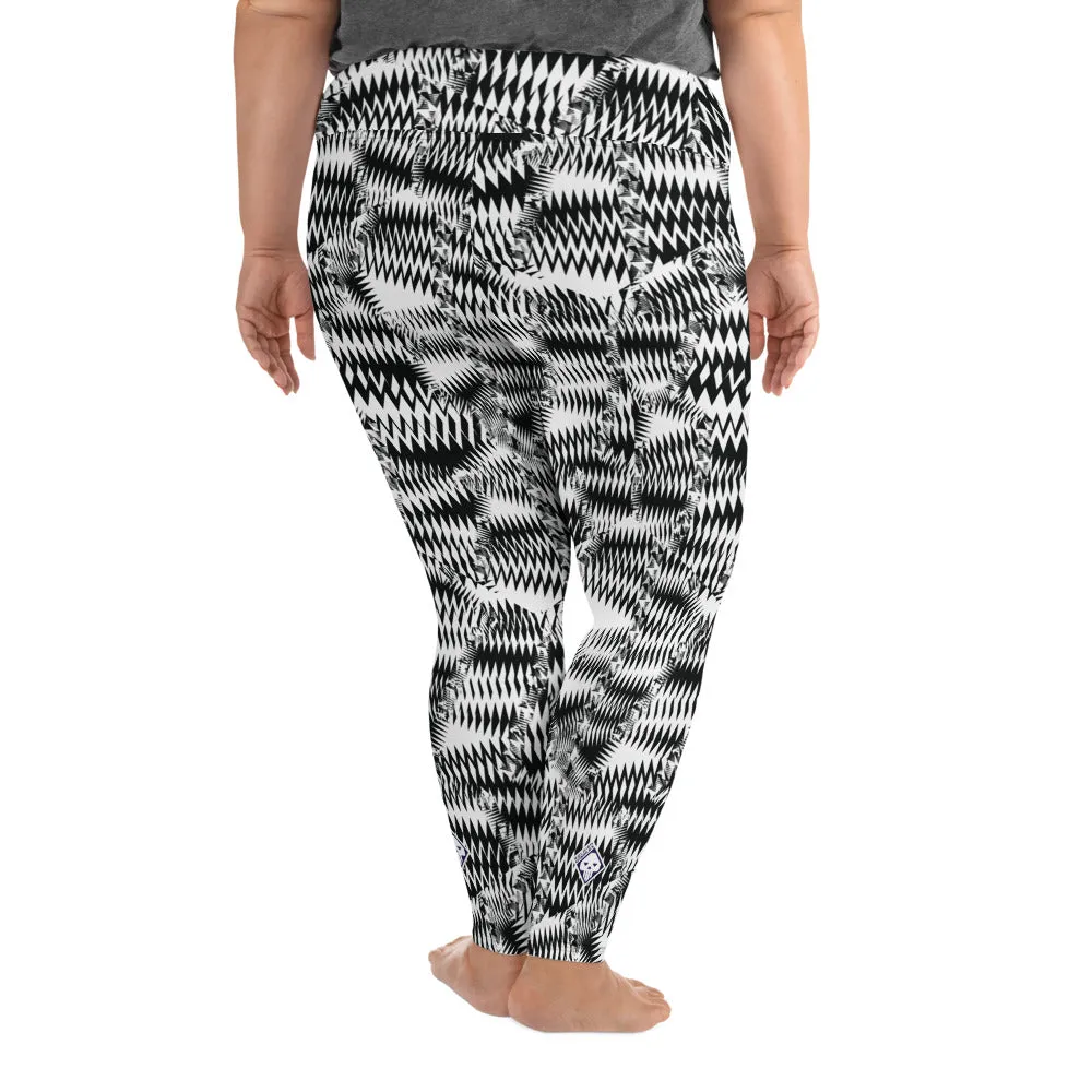 Women's High Waist Plus Size Razzle Dazzle Camouflage Tights