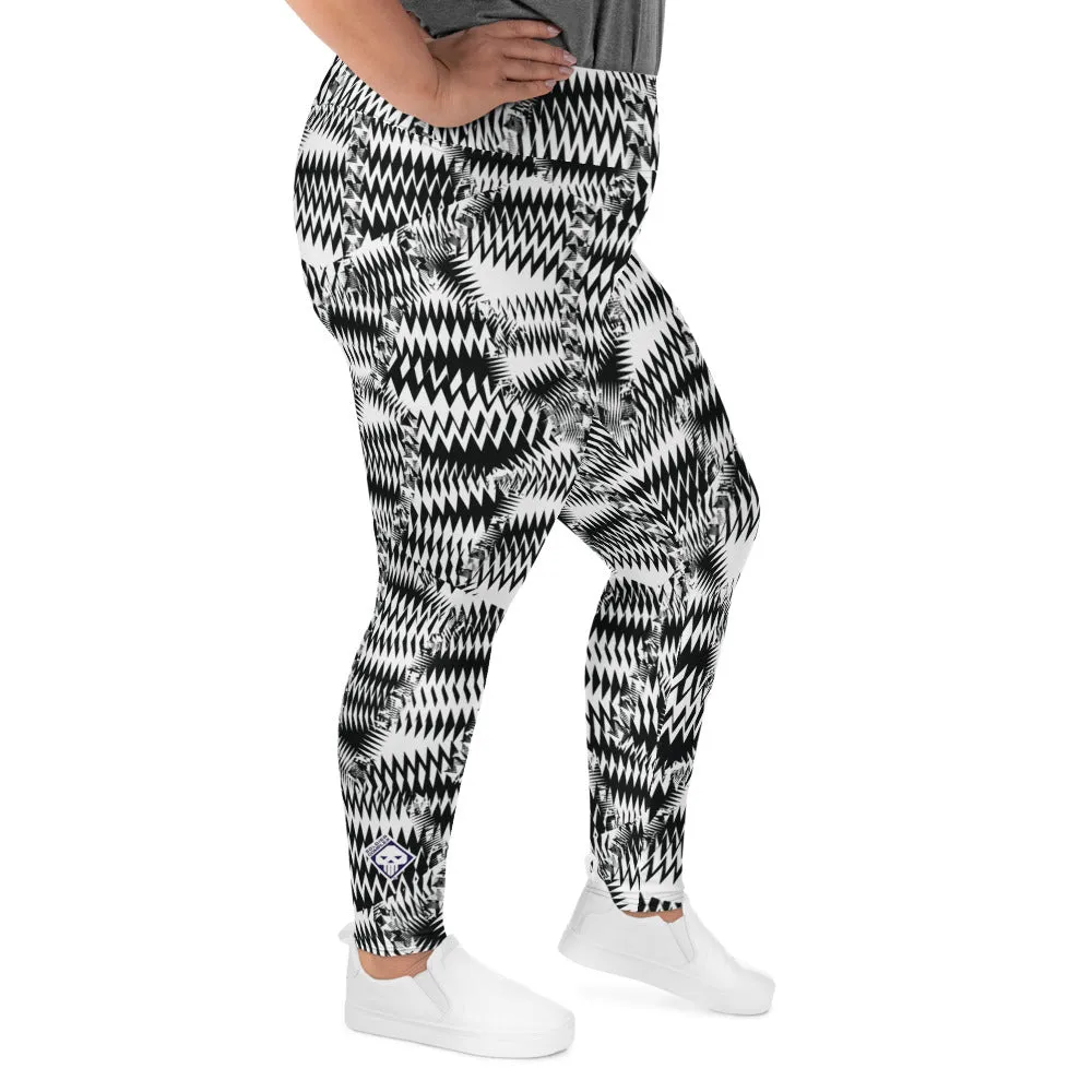 Women's High Waist Plus Size Razzle Dazzle Camouflage Tights