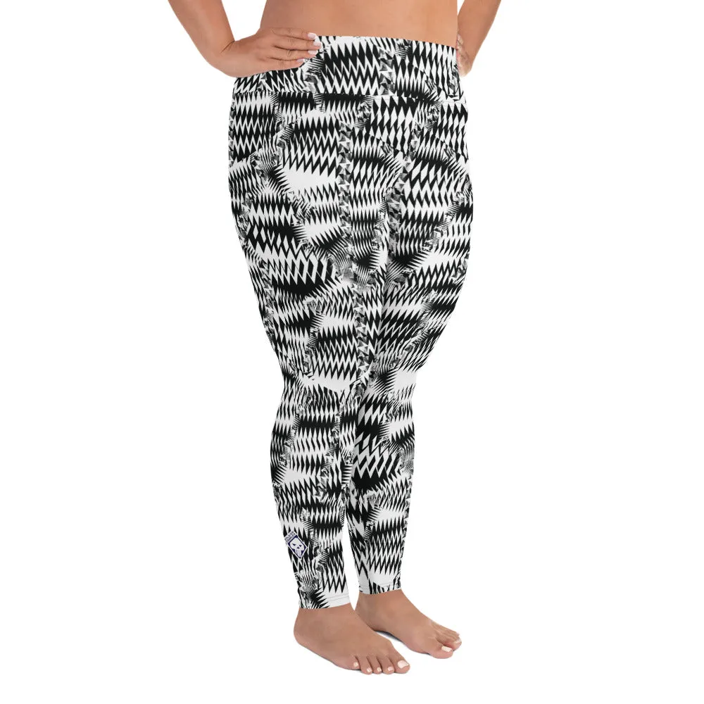 Women's High Waist Plus Size Razzle Dazzle Camouflage Tights