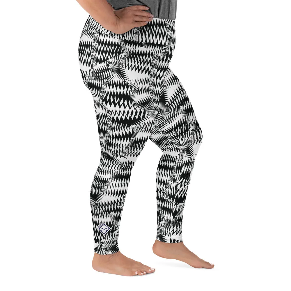 Women's High Waist Plus Size Razzle Dazzle Camouflage Tights