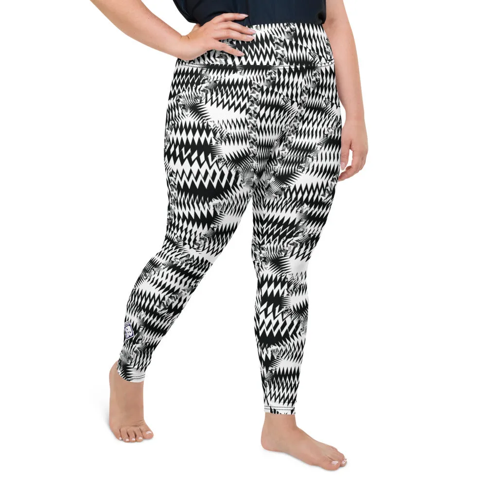 Women's High Waist Plus Size Razzle Dazzle Camouflage Tights