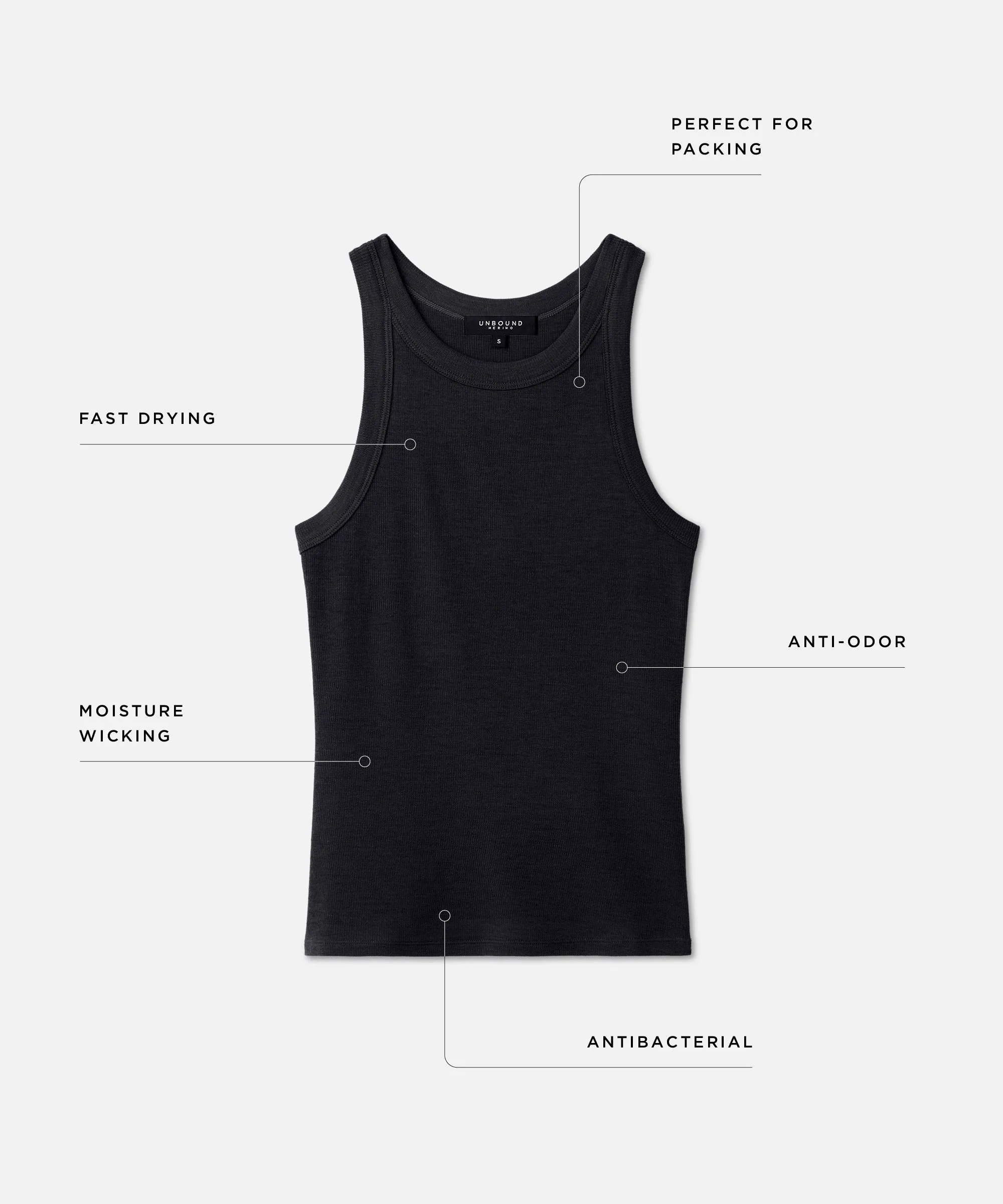 Women's Merino Ribbed Racer Tank