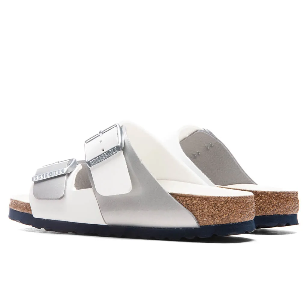 Women's Narrow Arizona Split Birko-Flor - White/Silver