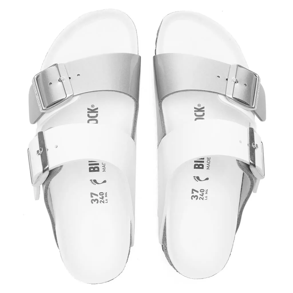 Women's Narrow Arizona Split Birko-Flor - White/Silver