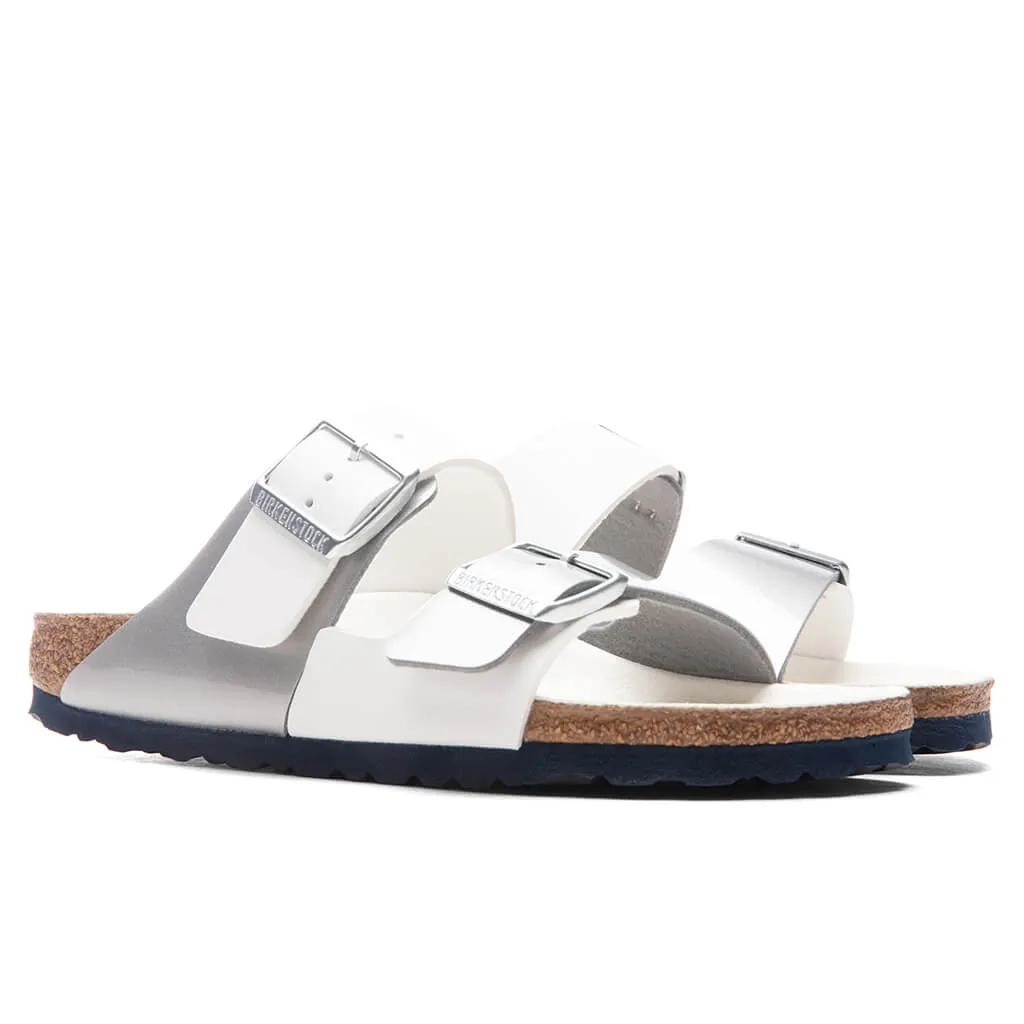 Women's Narrow Arizona Split Birko-Flor - White/Silver