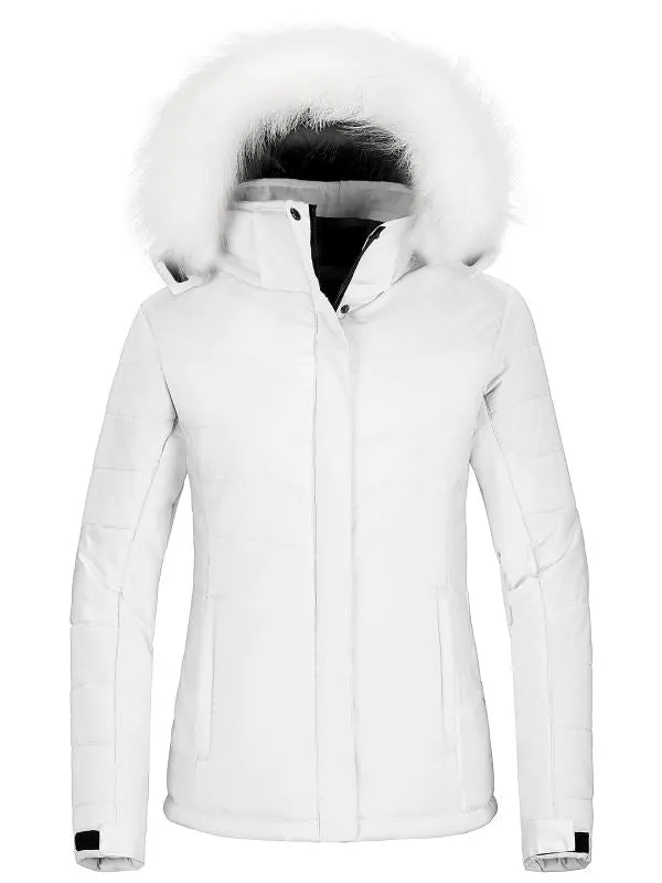 Women's Waterproof Ski Jacket Hooded Snow Coat Mountain Fleece Winter Parka Atna 125