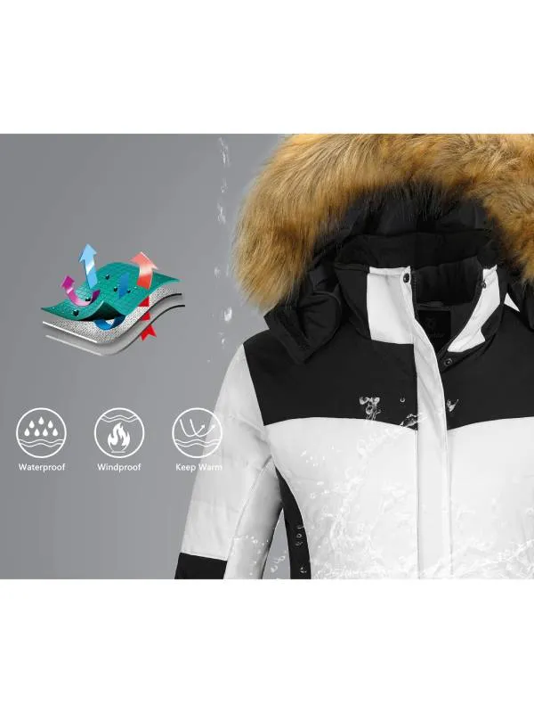 Women's Waterproof Ski Jacket Hooded Snow Coat Mountain Fleece Winter Parka Atna 125