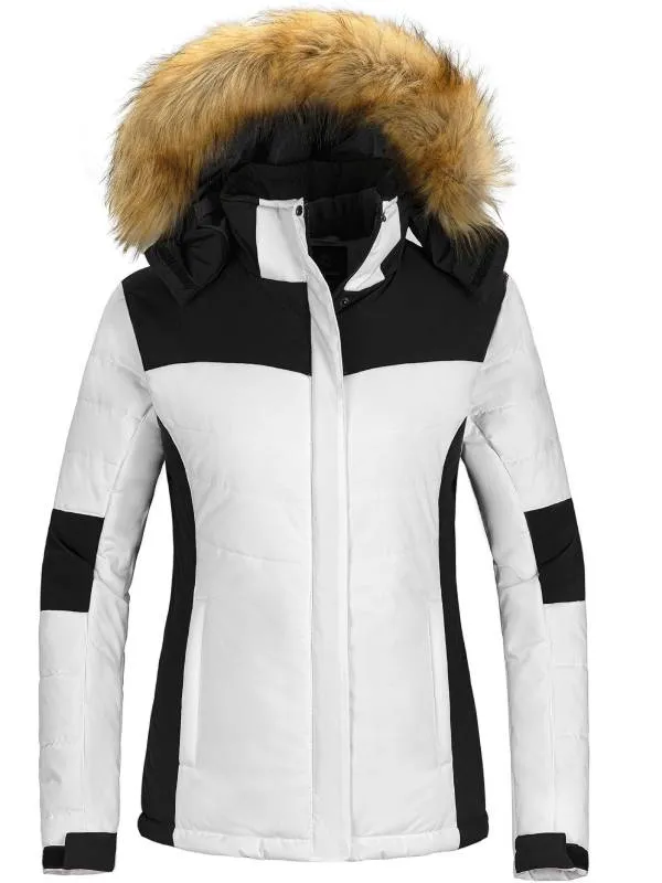 Women's Waterproof Ski Jacket Hooded Snow Coat Mountain Fleece Winter Parka Atna 125